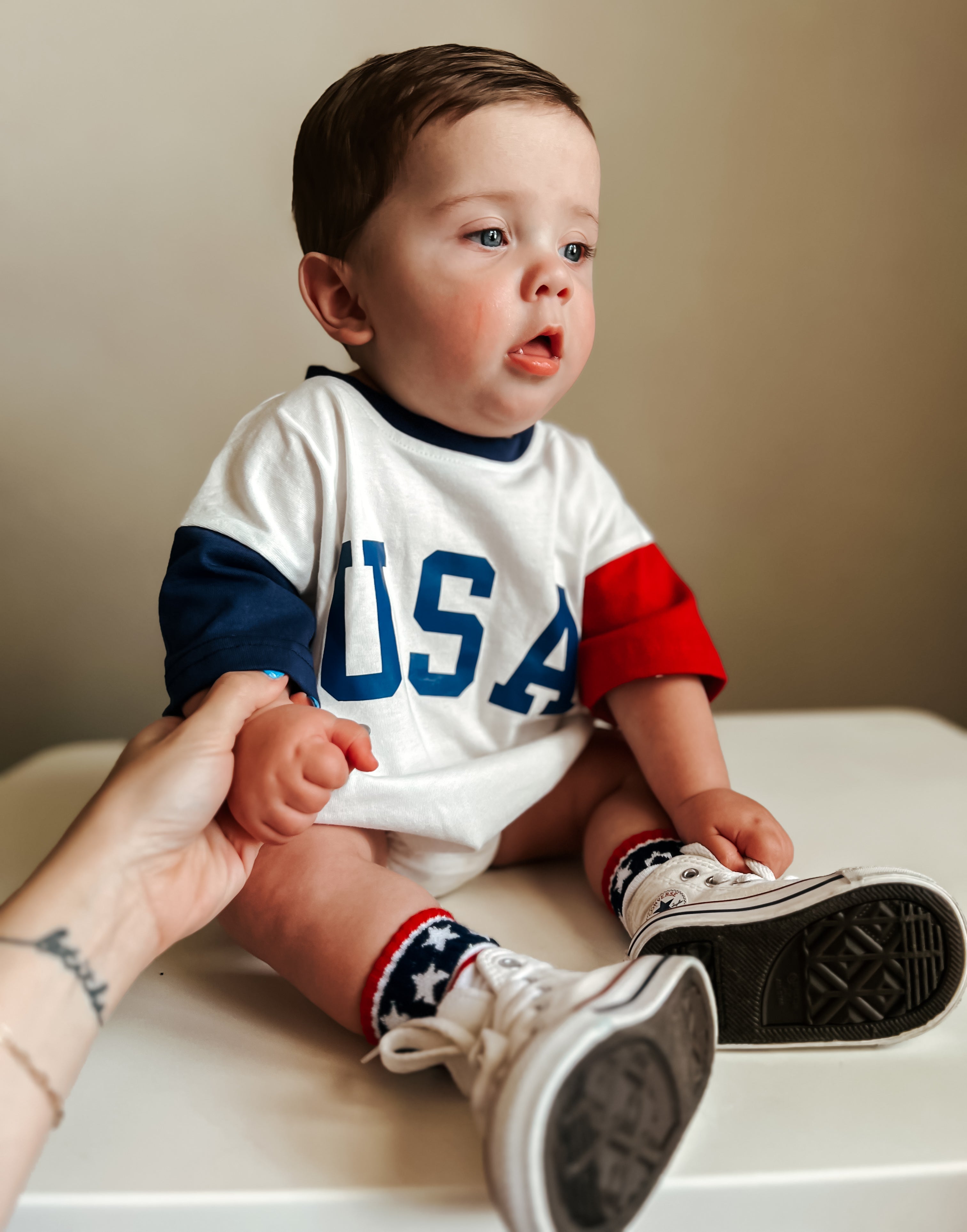 USA Colorblock T-Shirt Romper - P's One-Stop Shop 