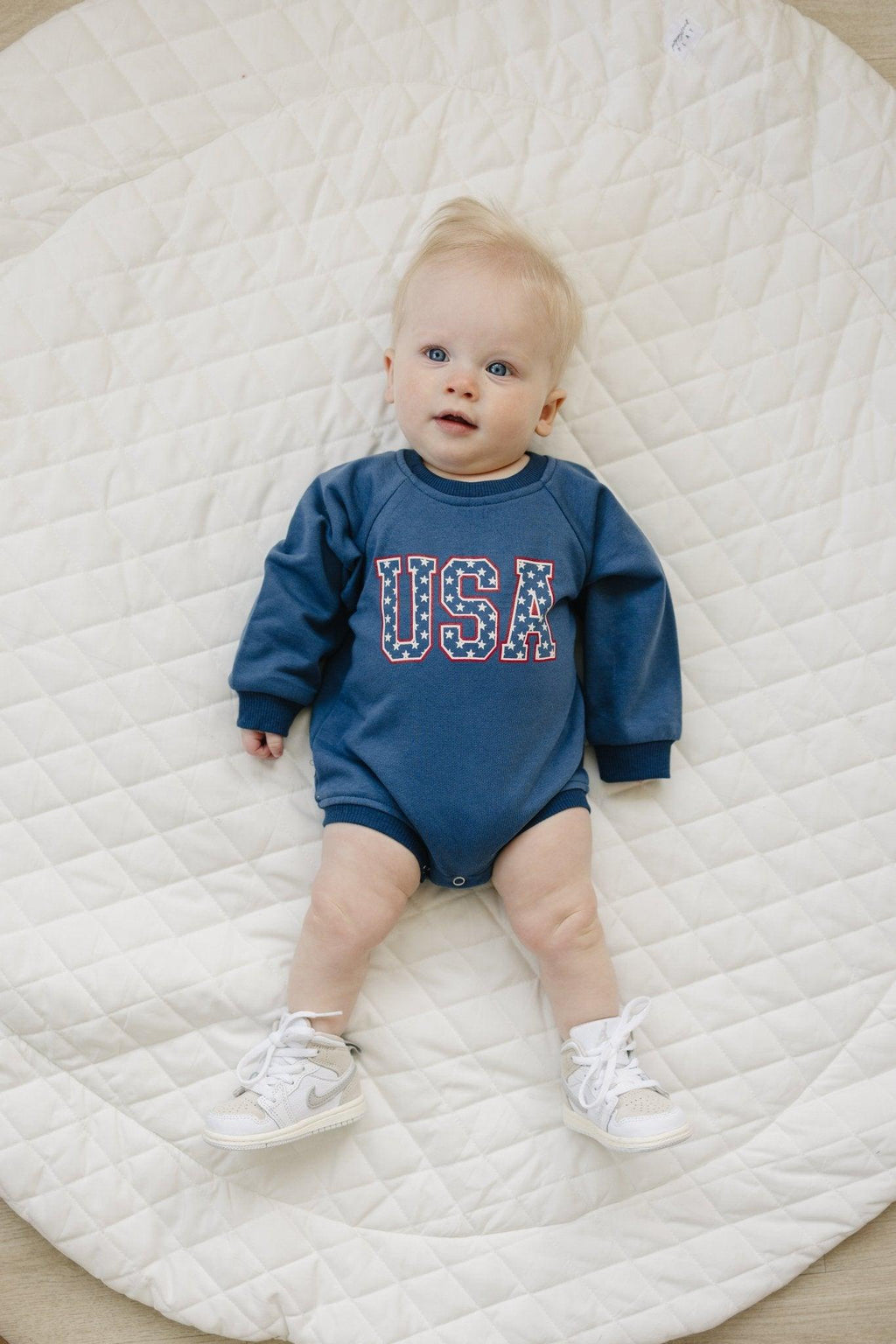 USA Stars Sweatshirt Romper - P's One-Stop Shop 