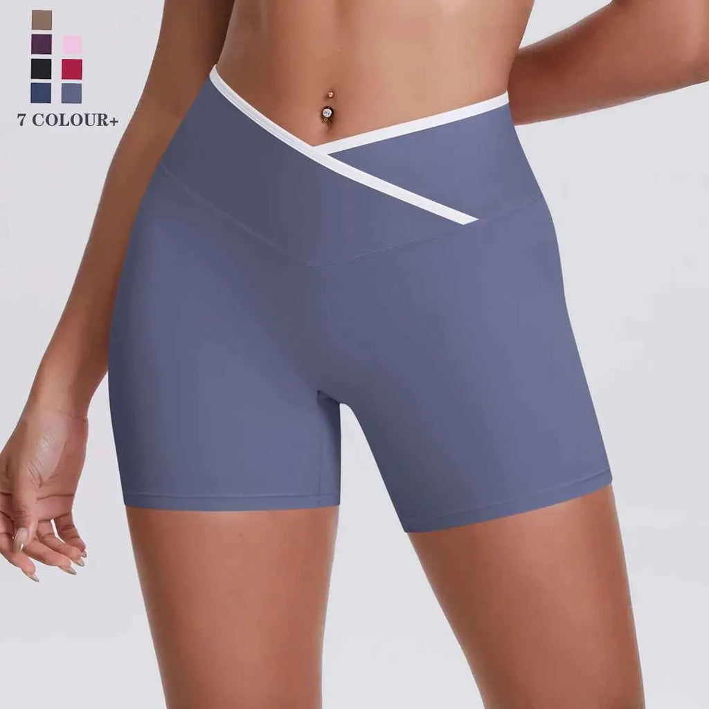 V-Shaped Waist Women's Yoga Fitness Shorts - P's One-Stop Shop 