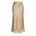 Women Clothing Lace Satin Skirt High Waist Elastic Elegant Sheath Skirt - P's One-Stop Shop 