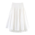 Women Wear Pleated Skirt Women High Waist A line Slimming Elegant Elastic Draping Long Skirt - P's One-Stop Shop 