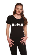 Women's Bamboo/Cotton Short Sleeve Scoop Neck T-Shirt with Print Mauna Kea - P's One-Stop Shop 
