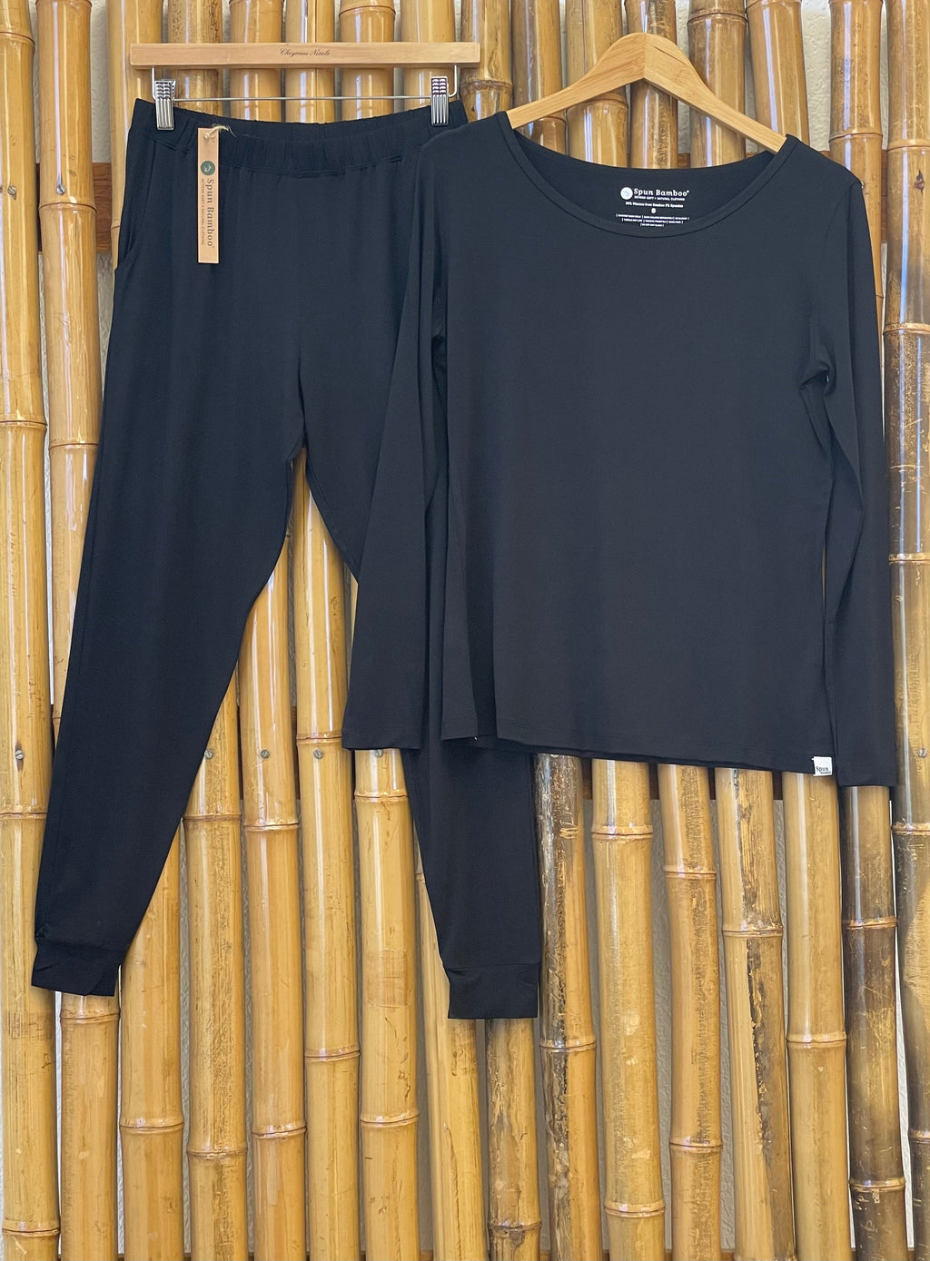 Women's Bamboo Lounge Set - Long Sleeve T-Shirt and Jogger Pants - P's One-Stop Shop 