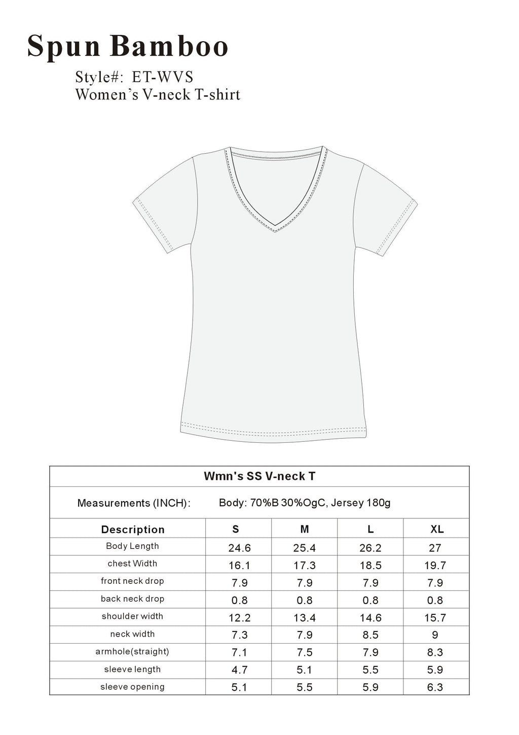 Women's Bamboo Viscose/Cotton V-Neck Cap Sleeve T-Shirt - P's One-Stop Shop 