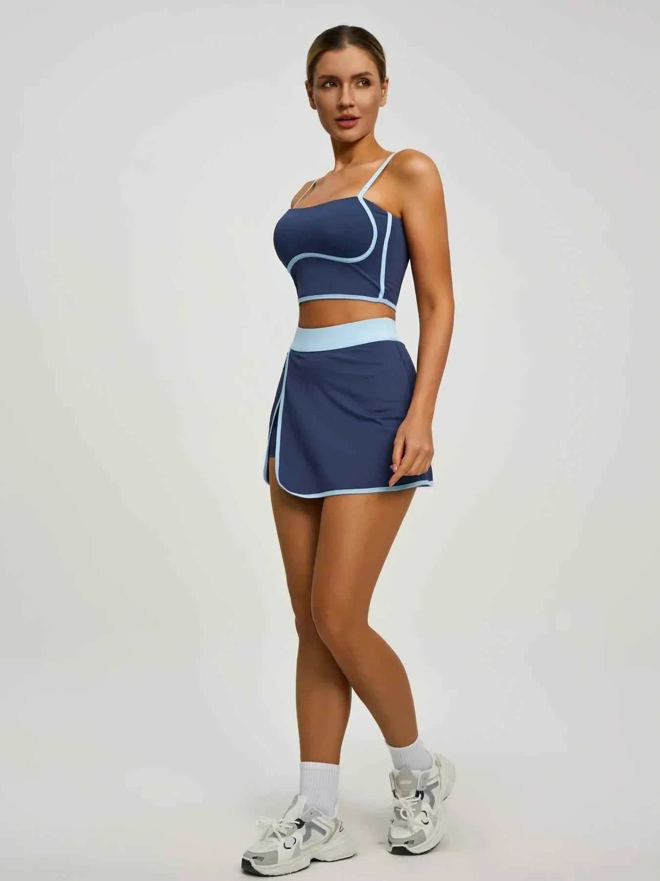 Women's Sports Set: Padded Crop Top & Pocket Skort - P's One-Stop Shop 