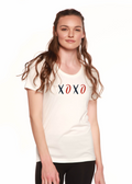 XOXO Women's Bamboo Sleeve Scoop Neck Graphic T-Shirt - P's One-Stop Shop 