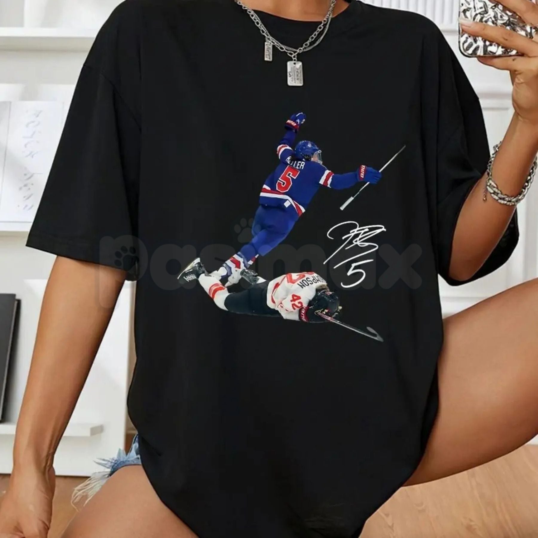 Megan Keller & Hilary Knight Vintage Hockey T-Shirt - USA Women's Hockey Legend Graphic Tee, Retro 90s Style Sports Apparel, Premium Heavyweight Unisex 100% Cotton Top, Olympic Hockey Fan Shirt, Hilary Knight & Megan Keller Souvenir Tee - P's One-Stop Shop 